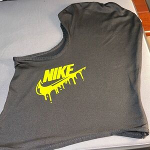 Nike Gray Facemask with Dripping Yellow Logo